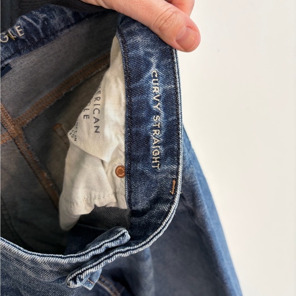 American Eagle Curvy Straight Stretch Jeans Size 14 - Picture 6 of 7